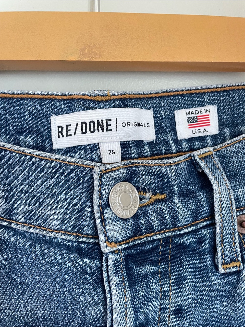 RE/DONE High Rise Ankle Crop Mid 70's Size 25 Denim Casual - Picture 4 of 11